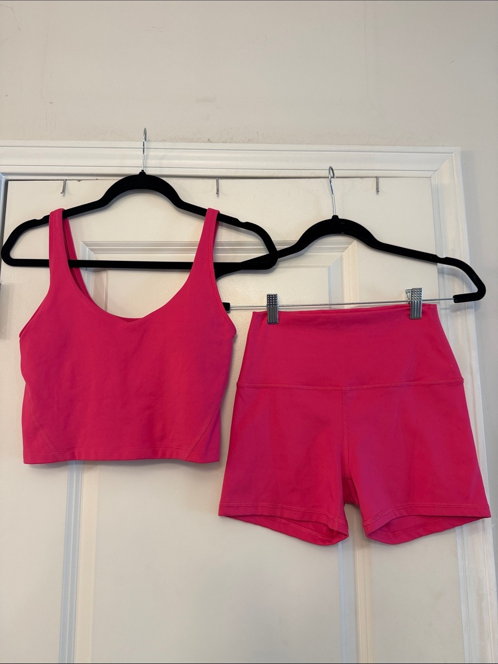 Gilly Hicks Hot Pink Athletic Crop Tank & Shorts Set